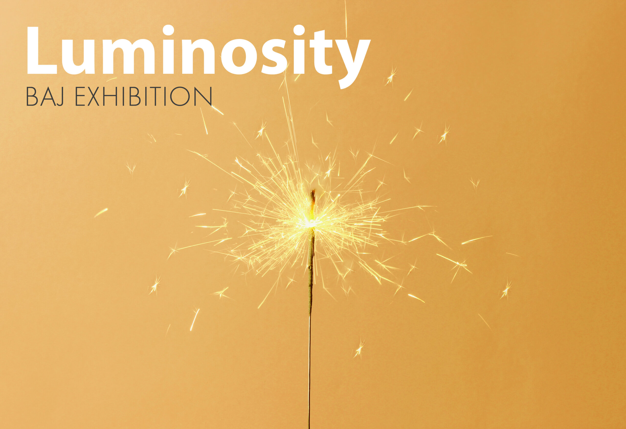 Luminosity exhibition banner image with alight sparkler