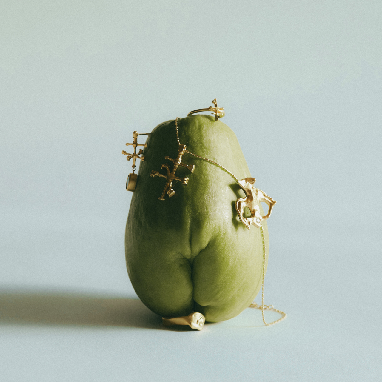 Image_Alumni work_Selina Mingjie_2025 collection_golden ring, earring and necklaces_vegetable_still life_2025-07-30