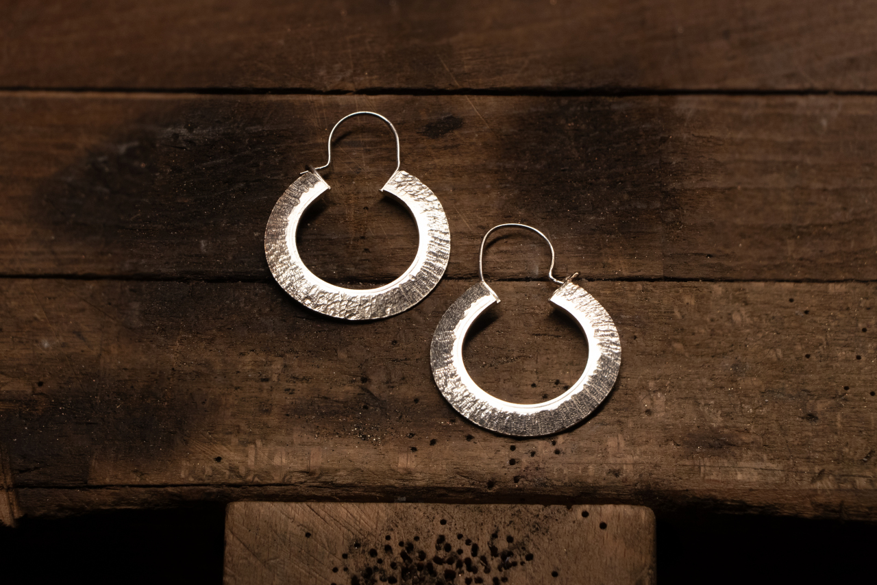 Forged Silver Earrings